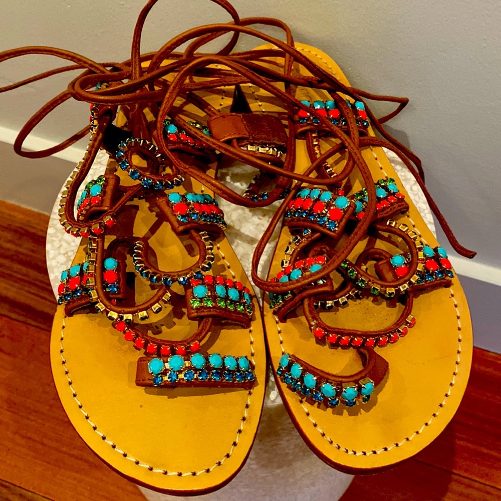 Multi coloured sandals size 39 by Mystique